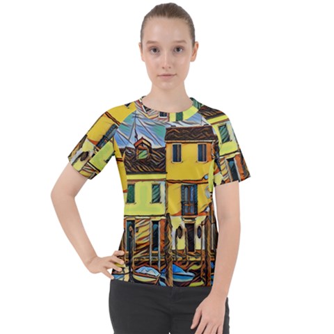 Colorful Venice Homes - Venezia, Italy Women s Sport Raglan T-shirt by ConteMonfrey