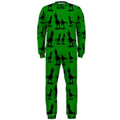 Dinos On A Green Background Onepiece Jumpsuit (men)