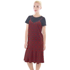 Red Diagonal Plaids Camis Fishtail Dress