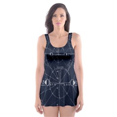 Astronomie Astrologie Vintage  Skater Dress Swimsuit by ConteMonfrey