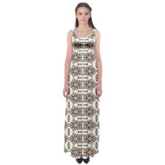 Snake Skin Brown Empire Waist Maxi Dress by ConteMonfrey