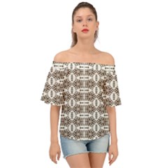 Snake Skin Brown Off Shoulder Short Sleeve Top by ConteMonfrey