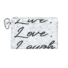 Live Love Laugh Monsteras Canvas Cosmetic Bag (medium)