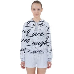 Live Love Laugh Monsteras Women s Tie Up Sweat