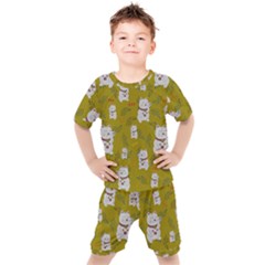 Super Lucky Cat Kids  T-shirt And Shorts Set by GeekLover