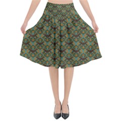 Day Of The Death Moth Scaled Flared Midi Skirt