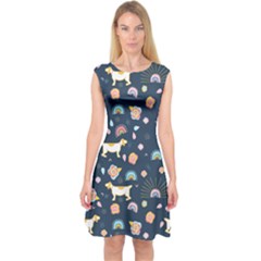 Dogs Capsleeve Midi Dress by StyleHavenStore