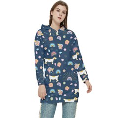 Dogs Women s Long Oversized Pullover Hoodie by StyleHavenStore