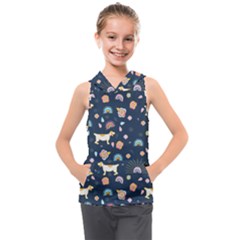 Dogs Kids  Sleeveless Hoodie by StyleHavenStore