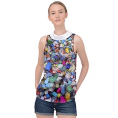 Trash To Treasure (ai) High Neck Satin Top by dflcprintsclothing