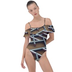 Expression Of Structure Frill Detail One Piece Swimsuit by geonetique