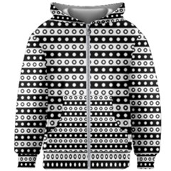 Black And White Circles Pattern Kids  Zipper Hoodie Without Drawstring