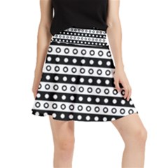 Black And White Circles Pattern Waistband Skirt by ytdream