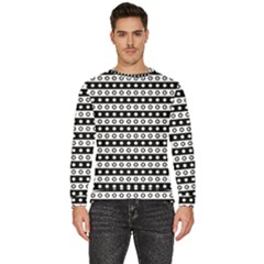 Black And White Circles Pattern Men s Fleece Sweatshirt