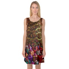 Merry Christmas Sleeveless Satin Nightdress