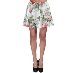 Floral Elements Peony Chinese Rose Skater Skirt