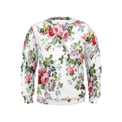 Floral Elements Peony Chinese Rose Kids  Sweatshirt