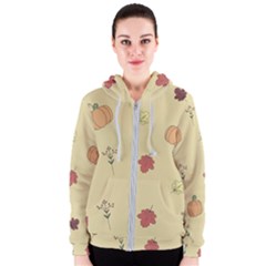 Halloween Fall Pattern Women s Zipper Hoodie