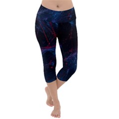 Abstract Feathers Lightweight Velour Capri Yoga Leggings