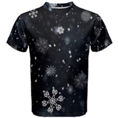 Snowflakes Snow Snowfall Snowing Men s Cotton T-shirt