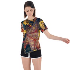 Stars Lanterns Lighting Asymmetrical Short Sleeve Sports T-shirt by Apenda