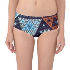 Fractal Triangle Geometric Abstract Pattern Mid-waist Bikini Bottoms