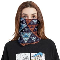 Fractal Triangle Geometric Abstract Pattern Face Covering Bandana (two Sides)