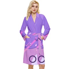 Colorful Labstract Wallpaper Theme Long Sleeve Velvet Robe