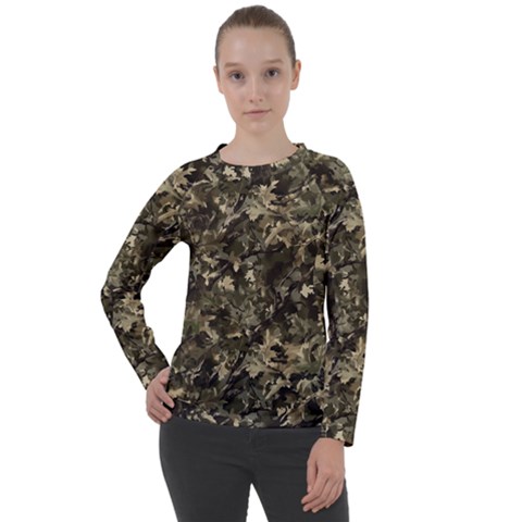 Camouflage Army Survival Uniform Women s Long Sleeve Raglan T-shirt by Posterlux