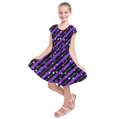 Christmas Paper Star Texture Kids  Short Sleeve Dress