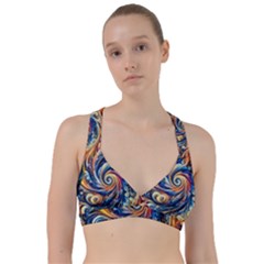 Colorful Motion Abstract Art Sweetheart Sports Bra