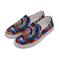 Dynamic Color Vortex Women s Canvas Slip Ons by ExtraAwesomeSauce