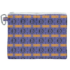 Bitcoin Logo Pattern Canvas Cosmetic Bag (xxl)