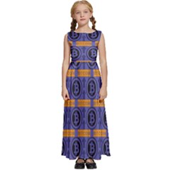 Bitcoin Logo Pattern Kids  Satin Sleeveless Maxi Dress by ExtraAwesomeSauce