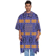 Bitcoin Logo Pattern Men s Hooded Rain Ponchos by ExtraGoodSauce