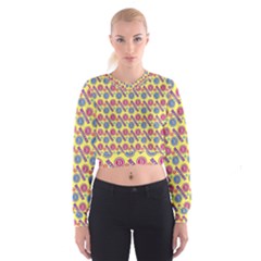 Colorful Bitcoin Pattern Cropped Sweatshirt