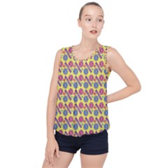 Colorful Bitcoin Pattern Bubble Hem Chiffon Tank Top by ExtraGoodSauce