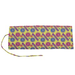 Colorful Bitcoin Pattern Roll Up Canvas Pencil Holder (s) by ExtraAwesomeSauce