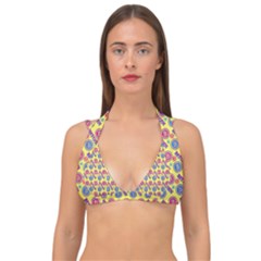 Colorful Bitcoin Pattern Double Strap Halter Bikini Top