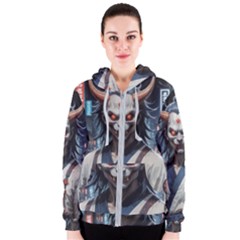 Demon Samurai Women s Zipper Hoodie