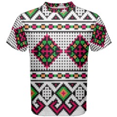 Ukrainian Folk Seamless Pattern Ethnic Ornament Border Element Traditional Men s Cotton T-shirt