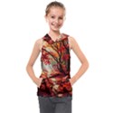 Forest Path Red Nature Kids  Sleeveless Hoodie View1