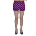 Calavera Cat Art Pattern Skinny Shorts View1