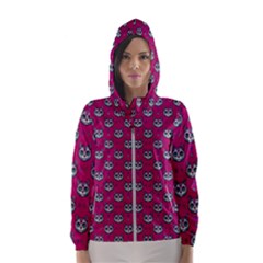 Calavera Cat Art Pattern Women s Hooded Windbreaker