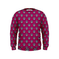 Calavera Cat Art Pattern Kids  Sweatshirt