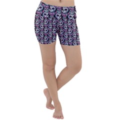 Sugar Skull Cat Pattern Lightweight Velour Yoga Shorts