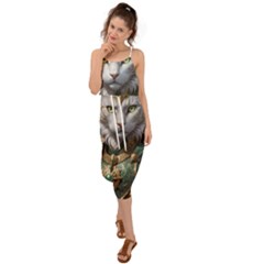 Epic Armored Cat Warrior Waist Tie Cover Up Chiffon Dress by ExtraGoodSauce