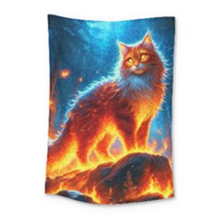 Enchanted Fire Feline Small Tapestry