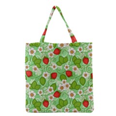 Strawberries Pattern Seamless Grocery Tote Bag