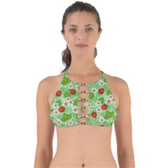 Strawberries Pattern Seamless Perfectly Cut Out Bikini Top